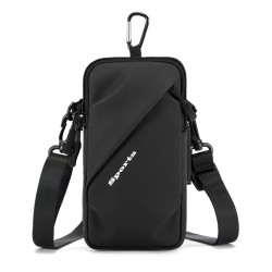 Portable Multifunction Running Sports Armband Bags For iPhone 16 Pro Max Plus 16E 15 14 13 12 Waterproof Crossbody Pouch Black