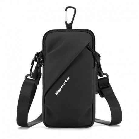Portable Multifunction Running Sports Armband Bags For iPhone 16 Pro Max Plus 16E 15 14 13 12 Waterproof Crossbody Pouch Black