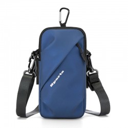 Portable Multifunction Running Sports Armband Bags For iPhone 16 Pro Max Plus 16E 15 14 13 12 Waterproof Crossbody Pouch Blue