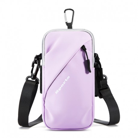 Portable Multifunction Running Sports Armband Bags For iPhone 16 Pro Max Plus 16E 15 14 13 12 Waterproof Crossbody Pouch Purple