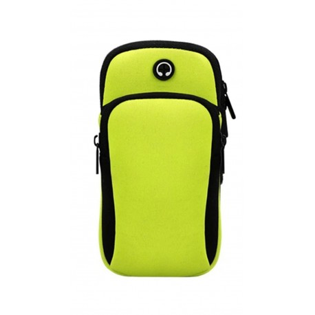 Sports Running Arm with Bag Sleeve Running Arm with General Waterproof Outdoor Sports Mobile Phone Arm for Men Fluorescent green
