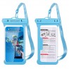 TPU IPX8 Phone Case Waterproof Bag Diving Transparent Outdoor Rainy Weather Swimming Touch Screen for 6.53 Inch Phone - Blue