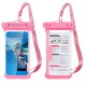 TPU IPX8 Phone Case Waterproof Bag Diving Transparent Outdoor Rainy Weather Swimming Touch Screen for 6.53 Inch Phone - Pink