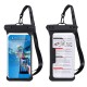 TPU IPX8 Phone Case Waterproof Bag Diving Transparent Outdoor Rainy Weather Swimming Touch Screen for 6.53 Inch Phone - Black