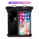 TPU IPX8 Phone Case Waterproof Bag Diving Transparent Outdoor Rainy Weather Swimming Touch Screen for 6.5 Inch Phone - Black