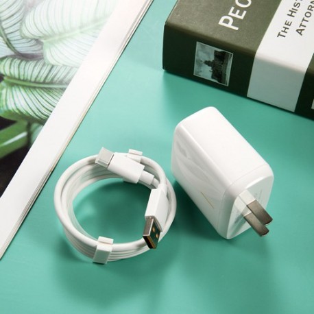 40W Fast Charge USB Charger Adapter + Type C Cable for iPhone / Samsung / Cellphone / Tablet PC - White, US Plug, AC 100~240V