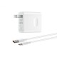 66W Fast Charge USB Charger Adapter + Type C Cable for iPhone / Samsung / Cellphone / Tablet PC - White, US Plug, AC 100~240V