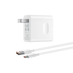66W Fast Charge USB Charger Adapter + Type C Cable for iPhone / Samsung / Cellphone / Tablet PC - White, US Plug, AC 100~240V