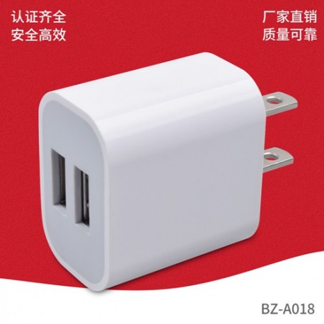 10W Dual-USB Power Charger Adapter - White, US Plug, AC 100~240V
