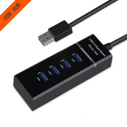 4-Port USB 3.0 Hub Splitter Expander Adapter Docking Station - Black