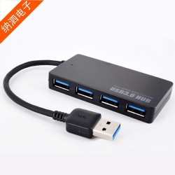 4-Port USB 3.0 Hub Splitter Expander Adapter Docking Station - Black