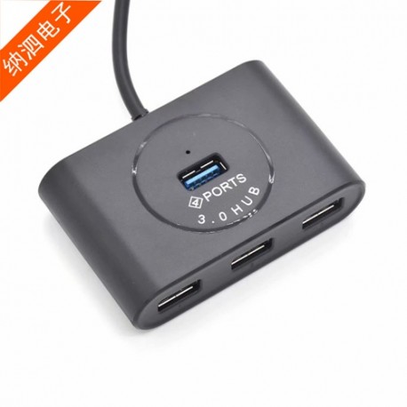 4-Port USB 3.0 Hub Splitter Expander Adapter Docking Station - Black