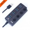 4-Port USB 3.0 Hub Splitter Expander Adapter Docking Station - Black