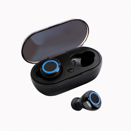 Y50 Wireless Earbuds TWS Earphone Bluetooth 5.0 In-Ear Headphones Stereo Sport Earphones - Black Blue, 55mAh, 450mAh