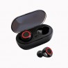 Y50 Wireless Earbuds TWS Earphone Bluetooth 5.0 In-Ear Headphones Stereo Sport Earphones - Black Red, 55mAh, 450mAh