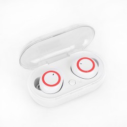 Y50 Wireless Earbuds TWS Earphone Bluetooth 5.0 In-Ear Headphones Stereo Sport Earphones - White Red, 55mAh, 450mAh
