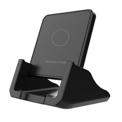 10W Stand Wireless Charger for iPhone / Samsung / Huawei / XiaoMi Smartphone - Black