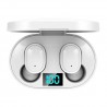 E6S TWS Bluetooth Earphone Wireless Headphones 5.0 LED Display Button Control Earbuds Waterproof Noise Cancel Headset - White