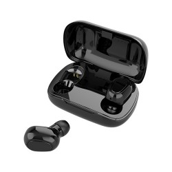 L21 TWS Bluetooth Wireless Earphones Mini Waterproof 9D Surround Sound Noise Reduction Music Headphones - Black
