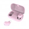 L21 TWS Bluetooth Wireless Earphones Mini Waterproof 9D Surround Sound Noise Reduction Music Headphones - Pink