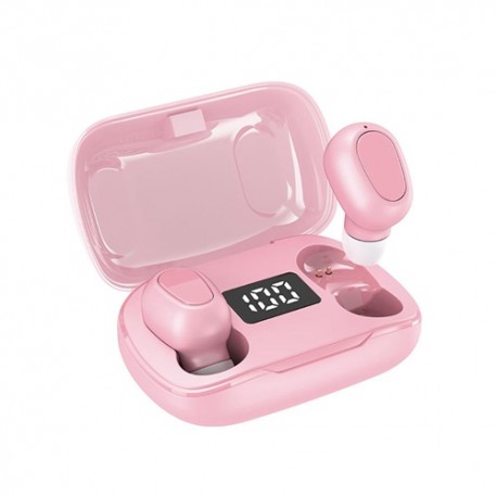 L21 Pro TWS Bluetooth 5.0 Earphones Wireless IPX7 Waterproof Headphones HIFI Sounds Handsfree Earbuds Stereo - Pink