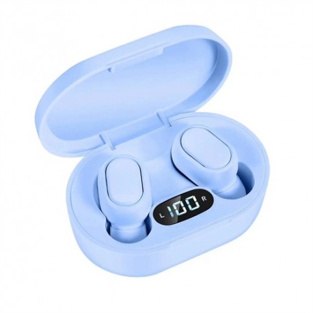 E7S TWS Wireless Earphones Bluetooth Noise Cancelling LED Display Screen Headset Sports Stereo Earbuds - Blue