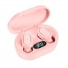E7S TWS Wireless Earphones Bluetooth Noise Cancelling LED Display Screen Headset Sports Stereo Earbuds - Pink