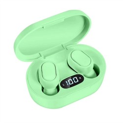 E7S TWS Wireless Earphones Bluetooth Noise Cancelling LED Display Screen Headset Sports Stereo Earbuds - Green