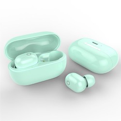 TWS-J90 5.0 True Wireless Bluetooth Headset In-Ear Super Bass Earbud Voice Control High-Definition Microphone - Green