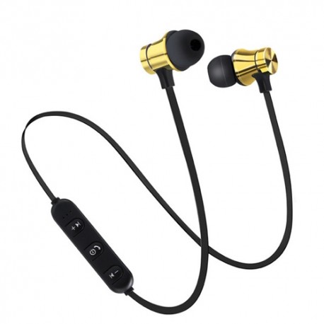 XT11 TWS Earphones Wireless Bluetooth Phone Neckband Sports Earbuds Music Headphones Waterproof Headset - Gold