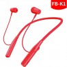 FB-K1 Foldable Bluetooth Headphone Wireless Earphones Bluetooth Headset Sport Hanging Neck Netic - Red