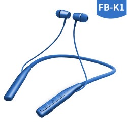 FB-K1 Foldable Bluetooth Headphone Wireless Earphones Bluetooth Headset Sport Hanging Neck Netic - Blue