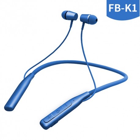 FB-K1 Foldable Bluetooth Headphone Wireless Earphones Bluetooth Headset Sport Hanging Neck Netic - Blue