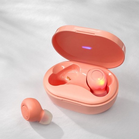M8 TWS wireless Bluetooth headset sports noise reduction head set stereo in-ear magnetic Earphone With charging box - Pink