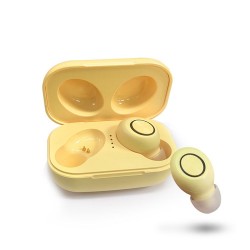 DX33 TWS Wireless Bluetooth 5.0 Earphones Stereo Hands-free Earbud Noise Canceling Headphone Waterproof Headset - Yellow