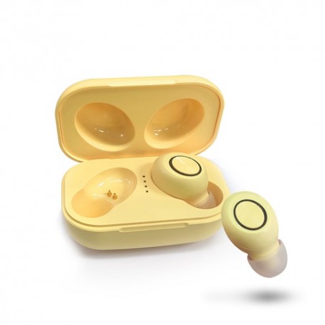 DX33 TWS Wireless Bluetooth 5.0 Earphones Stereo Hands-free Earbud Noise Canceling Headphone Waterproof Headset - Yellow