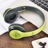 P47 Wireless Headphone Bluetooth 5.0 Headsets Foldable Bass Helmet Support TF-Card with Mic for PS4 / Phone / PC - Green