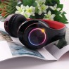 B39 Head-mounted Wireless Bluetooth 5.0 Headset HiFi Bass Stereo Noise Cancelling Ear-hook Headphones 7-color Light - Black Red