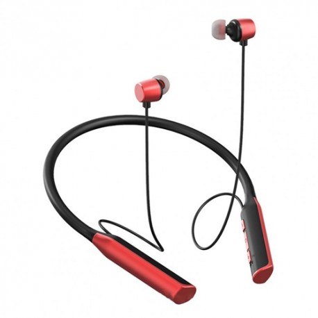 YD08 Bluetooth 5.0 Wireless Headset Neck-Mounted Stereo Card Microphone Sports Headset for iPhone Samsung Huawei - Red