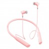 YD08 Bluetooth 5.0 Wireless Headset Neck-Mounted Stereo Card Microphone Sports Headset for iPhone Samsung Huawei - Pink