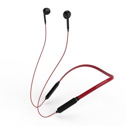 LY Hanging Neck Waterproof Bluetooth Earphone 5.1 Gaming Headphones Noise Reduction Headset Wired + Wireless Earbuds - Red