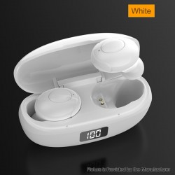HKT-6 TWS Wireless Headset Bluetooth Earphones Waterproof Earbuds Sports Earpieces 9D Music Headphones - White