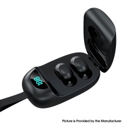 LB-60 True Wireless Bluetooth Headset 5.0 Noise Reduction Digital Display Sports Mini In-Ear TWS Headset - Black