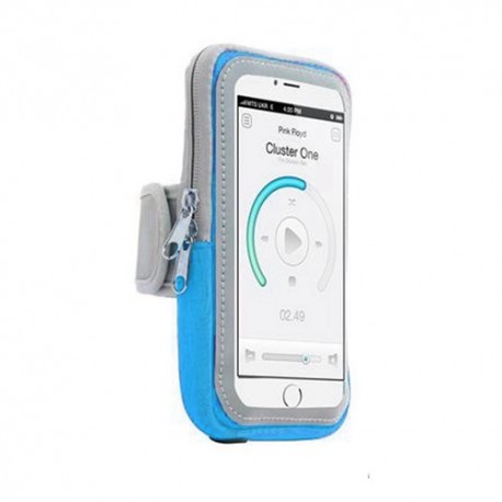 Outdoor Sport Arm Bag Cycling Bike Arm Bags Workout Running Gym Phone Accessories Cover Bags - Blue, L-Size 5.1"~6.5"