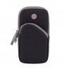 Armband Bags for Phone Money Keys Outdoor Sports Arm Package Bag with Headset Hole Running Arm Band - Black, 6.3"