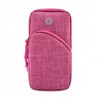 Armband Bags for Phone Money Keys Outdoor Sports Arm Package Bag with Headset Hole Running Arm Band - Deep Pink, 6.3"