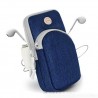 Armband Bags for Phone Money Keys Outdoor Sports Arm Package Bag with Headset Hole Running Arm Band - Dark Blue, 6.3"