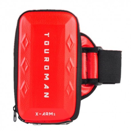Armband Bags for Phone Money Keys Outdoor Sports Arm Package Bag with Headset Hole Running Arm Band - Red, 6.0"